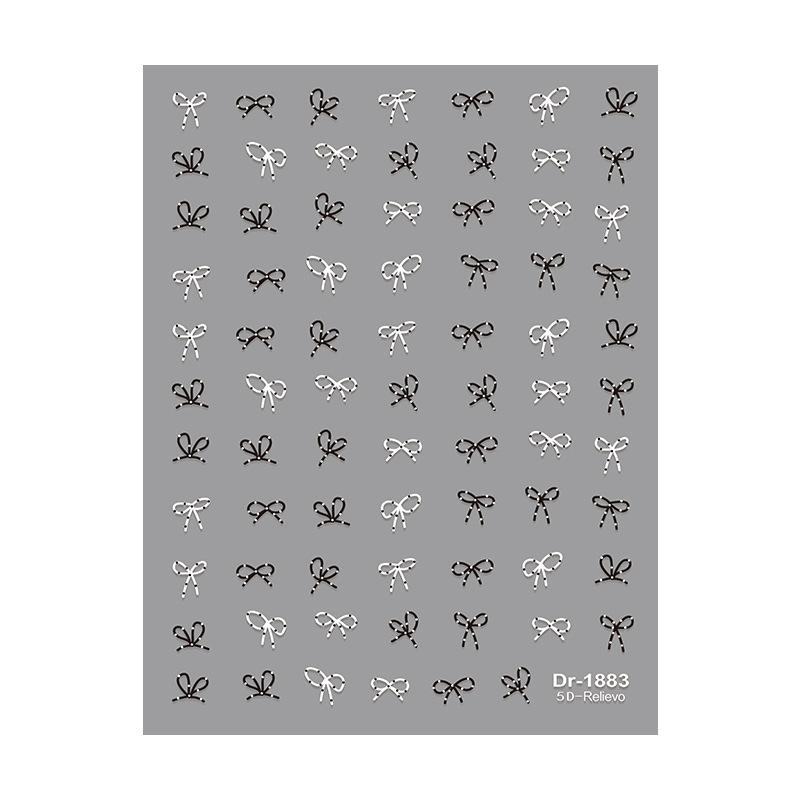 Professional Look Nail Art Stickers 5D Bow Pearl Heart for French Polka Dot Nails