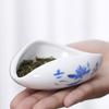 UOSO White Porcelain Tea Lotus and Scoop Set
