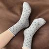 Women's Retro Polka Dot Cotton Rolled Hem Mid-Calf Slouchy Socks - Breathable & Soft