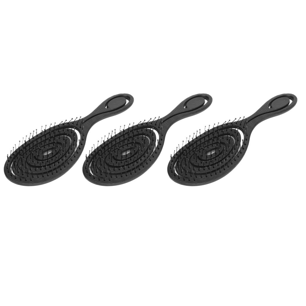 3 Pcs Paddle Hair Brush Hollow Out Painless Hair Detangling Smoothing Comb Anti Static Wet Dry Detangler
