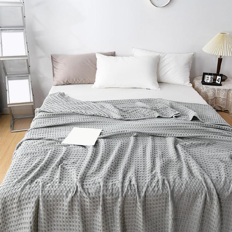 Breathable Waffles Cotton Throw, Soft and Light, Cooling Cotton Waffles for Summer Nights,150x200cm,Cool Blanket