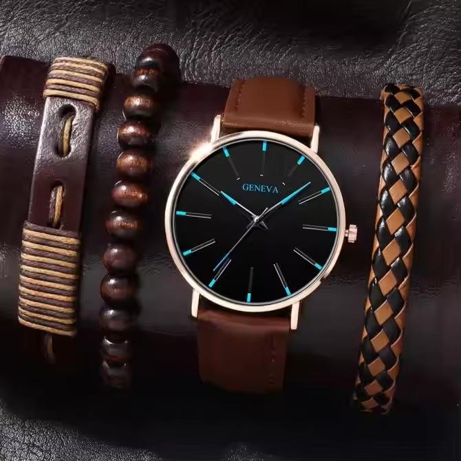Belt Business Men S Watch Fashion Temperament Simple Style Casual Bracelet Set Quartz Men S Watch