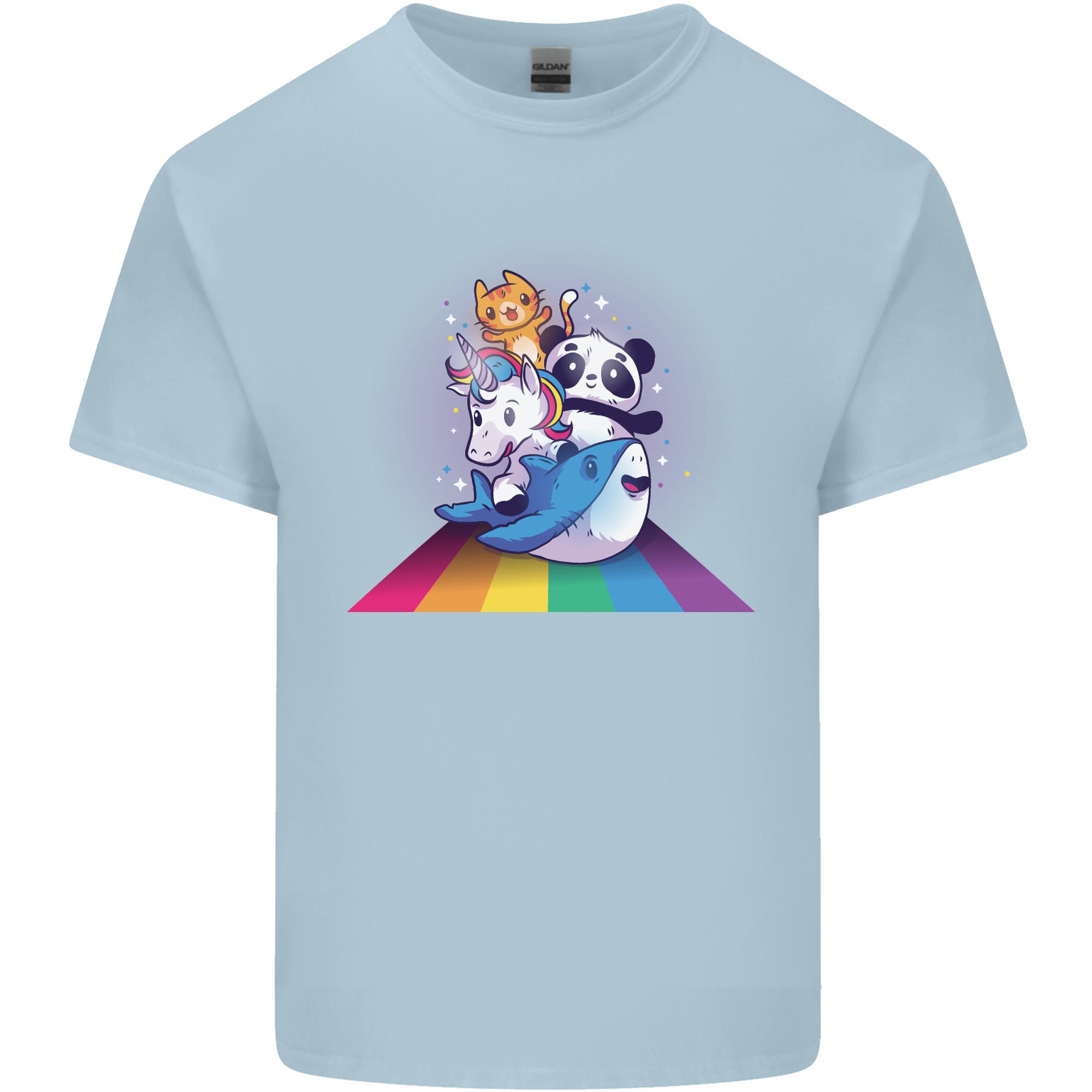 Mystical Panda Bear Unicorn Cat and Shark Unisexs Light Cotton TShirt S