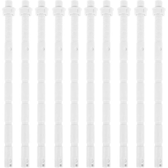 10Pcs Flushing Button Rods: Toilet Push Button Rod - Bathroom Toilet Tank Buttons Rods Lengthen Plastic White