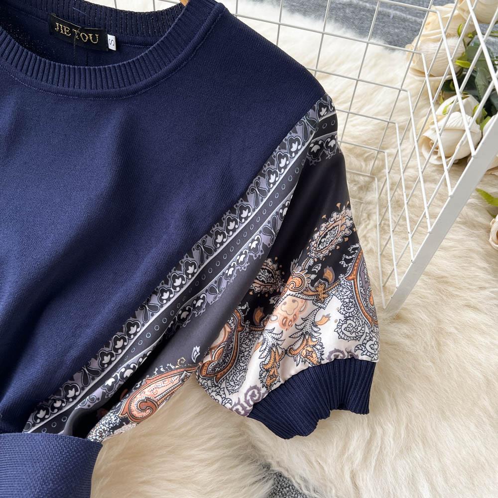 RUGOD French Gentle Style Noble Elegant Temperament Lady Bag Hip Knitted Dress Lace Waist Slim All-match Dress Female