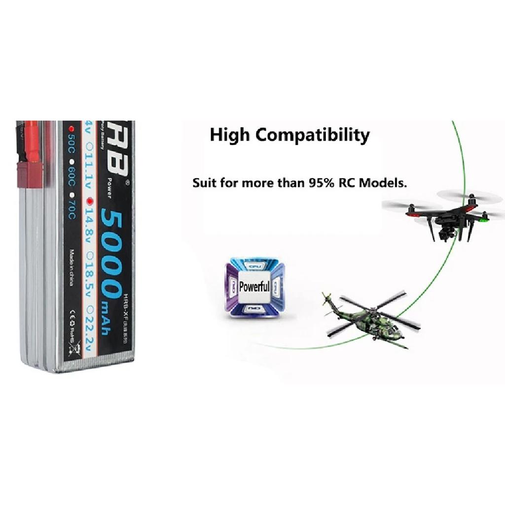 HRB 2S 3S 5S 4S 6S Lipo Baterie 3000mAh 4000mAh 5000mAh 6000mAh 7.4V 11.1V 14.8V 18.5V 22.2V XT60 Deans EC5 FPV Letadla