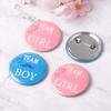 10Pcs Gender Reveal Theme Tinplate Badges Team Boy Girl Button Pins for Baby Shower Birthday Guests Party Favors Decoration