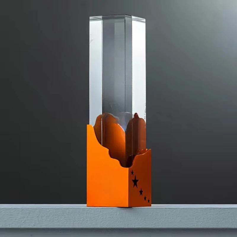 

Customized Rectangular Three-Dimensional Pillar Crystal Trophy Employee Annual Meeting Celebration Souvenir Excellent Award, 1Pc