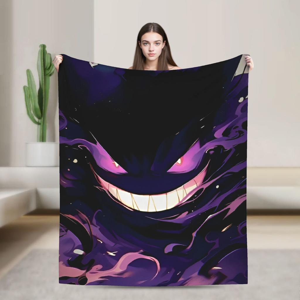 Gengar Cartoon  Blanket  Super Warm Street Trend Plush Throw Blanket For Home Decor Decorative Flannel Bedspread Bed Cover
