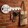 Key Hook Widened Back Plate Wooden Wall Rack Rustic Style Organizer for Entryway Kitchen