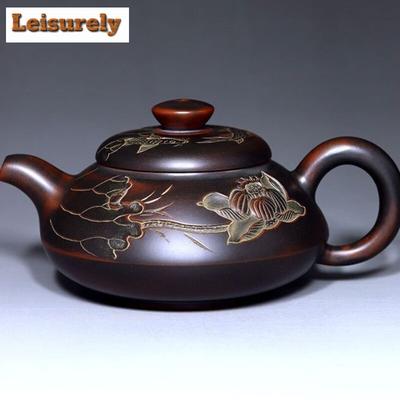 Teiera Cinese da 240ml in Ceramica Qinzhou Nixing Famosa Fatta a Mano Argilla Viola Teiera Bellezza Infusore per Tè Bollitore Set da Tè Personalizzato