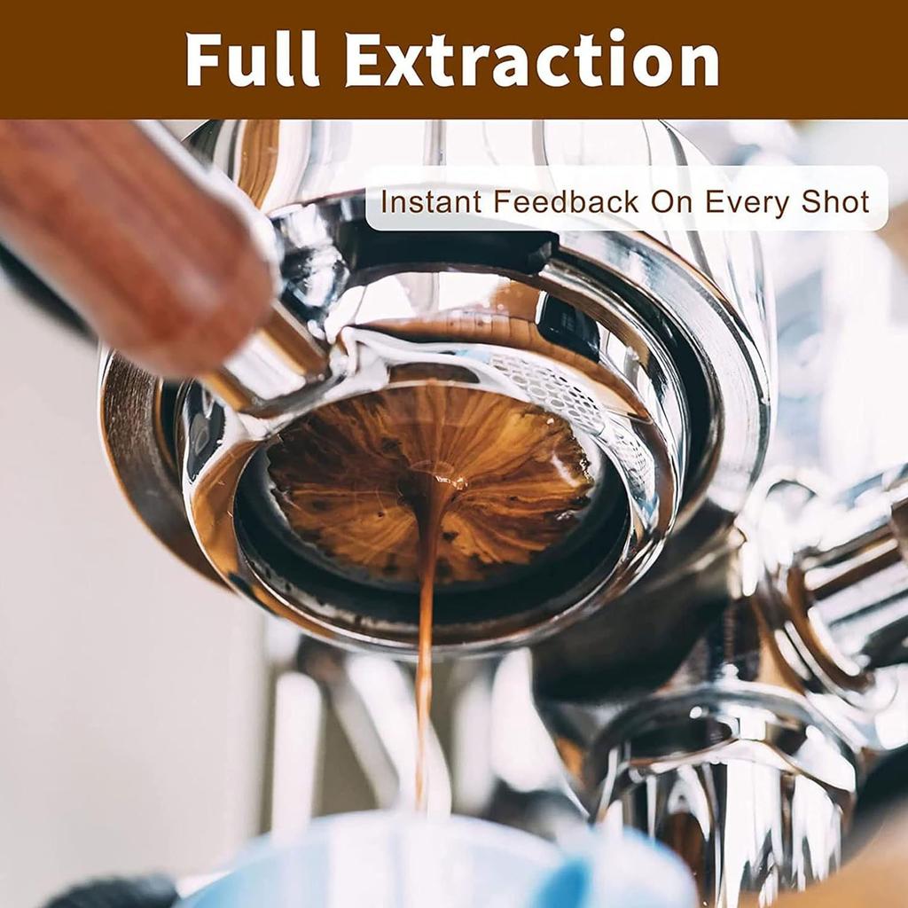 58mm Bottomless Portafilter Fit for Petrus Coffee Machine 3 Ears Bottomless Portafilter with Solid Wood Handle Puck Screen