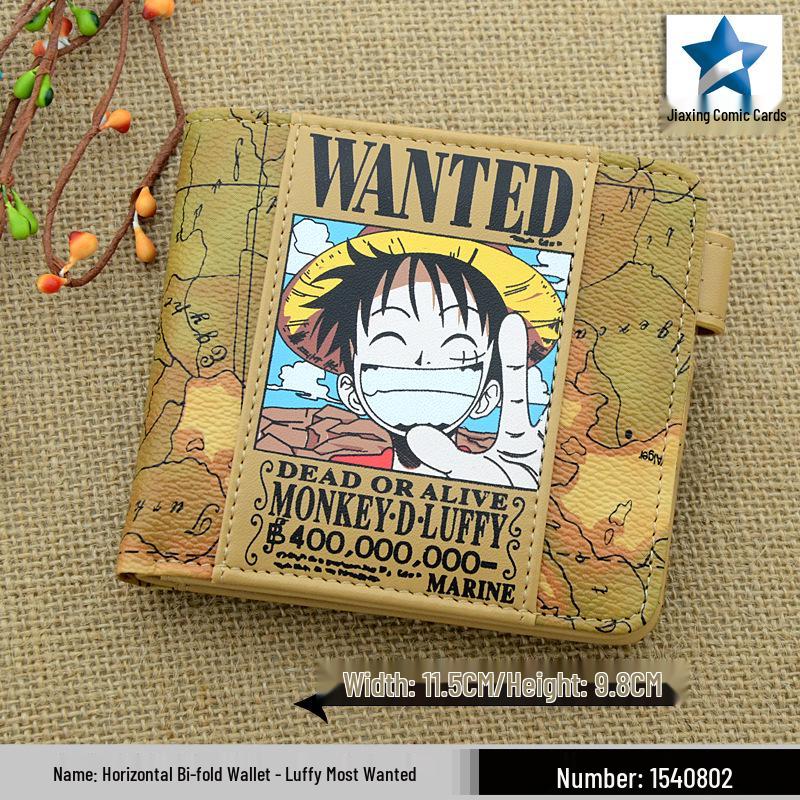 Portmonetka na monety i etui na karty zapinane na zamek błyskawiczny z motywem One Piece