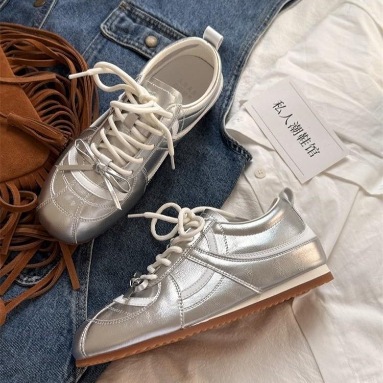 Yueyu silver retro German training shoes women's shoes 2025 autumn new versatile lightweight soft-soled casual sports Forrest Gump shoes