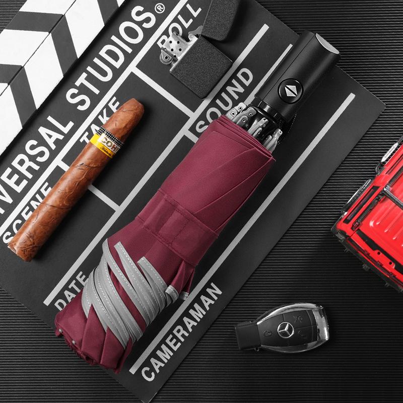 Eight bone reflective automatic umbrella car three fold reverse umbrella folding men and women umbrella umbrella