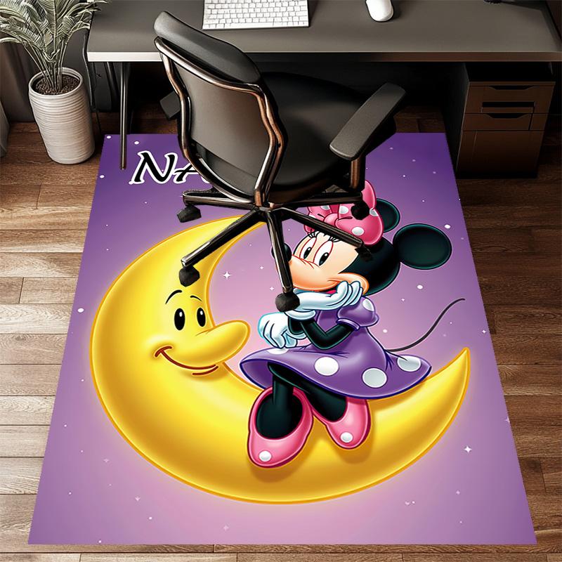 Custom Minnie Mat Personalized Name, Polyester Washable Indoor Entryway Rug, Gift for Christmas, Easter, Thanksgiving Day