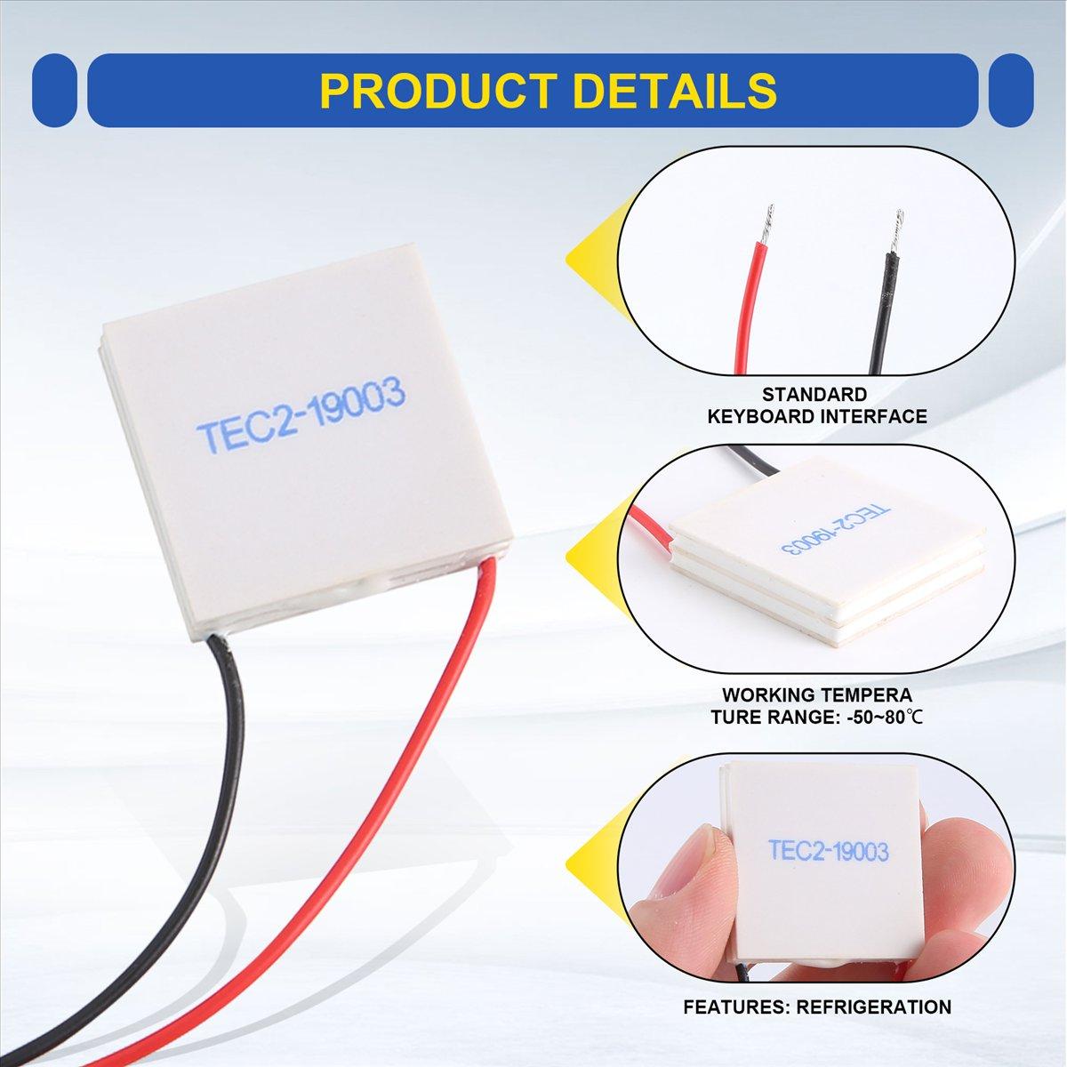 

TEC2-19003 Thermoelectric Cooler Peltier 30X30mm 19003 Double Elements Module Electronic Cooling Sheet China Mainland