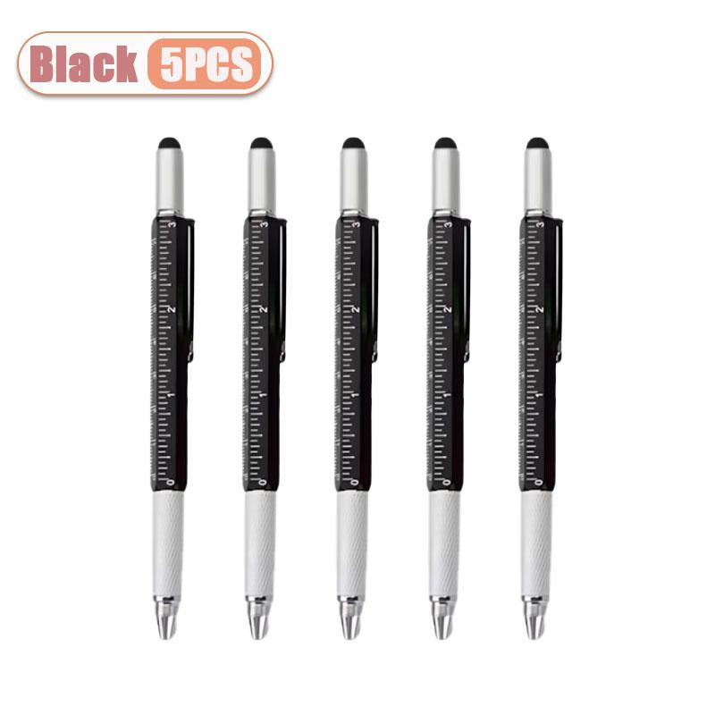 6 in 1 Multi Level Pen Stylus Multi Tool Pen with Touch Screen Caliper Level and Screwdriver Office Tool Creative Stationery