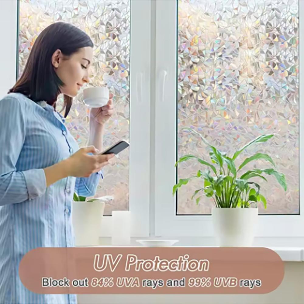 Privacy film Rainbow electrostatic adhesive window Detachable reflective home colored glass film Curtain sticker Non adhesive