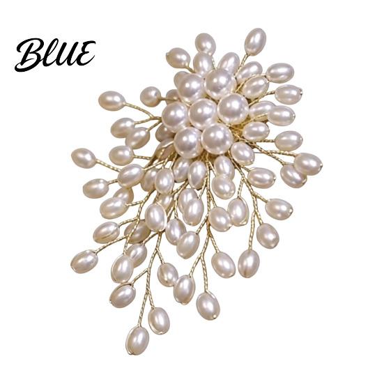 Women Brooch Zinc Alloy Pin Irregular Shape Imitation Pearls Lapel