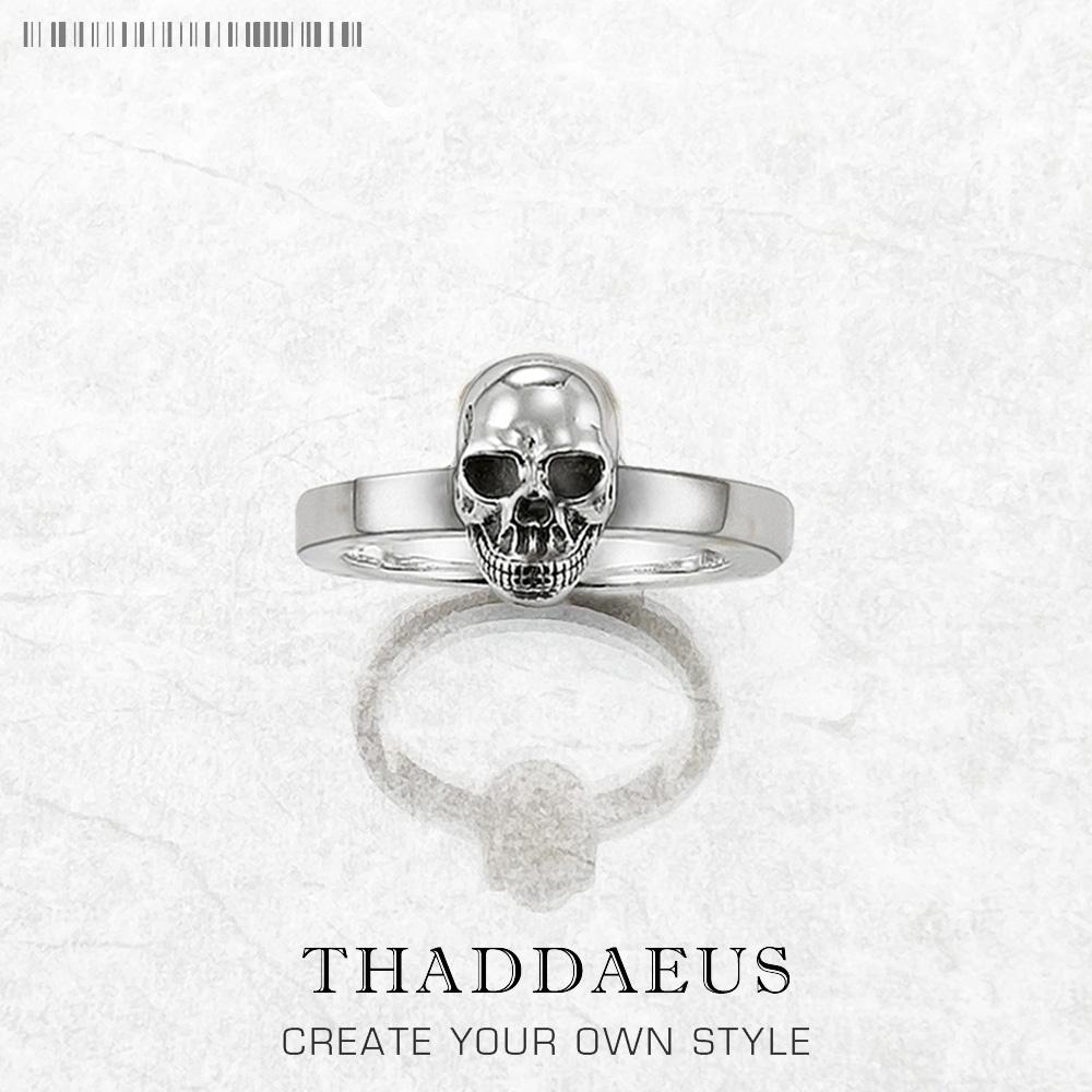 Ring Totenkopf Europa Rebell Straße Feiner Schmuck Für Damen Herren Neu Punk Geschenk In 925 Silber