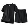 Ice Silk Short Sleeved Suit For Men, Thin, Breathable, Elastic, Cool And Fashionable T-shirt Shorts