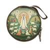Virgin Mary Prayer Rosary Storage Bag Round Iron Artwork Religious Jewelry Box Cartoon Elegant Religious Articles Catholic Use