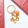 Fresh Five-Petal Flower Resin Keychain with Heart Bead - Girlish Flower Bag Charm