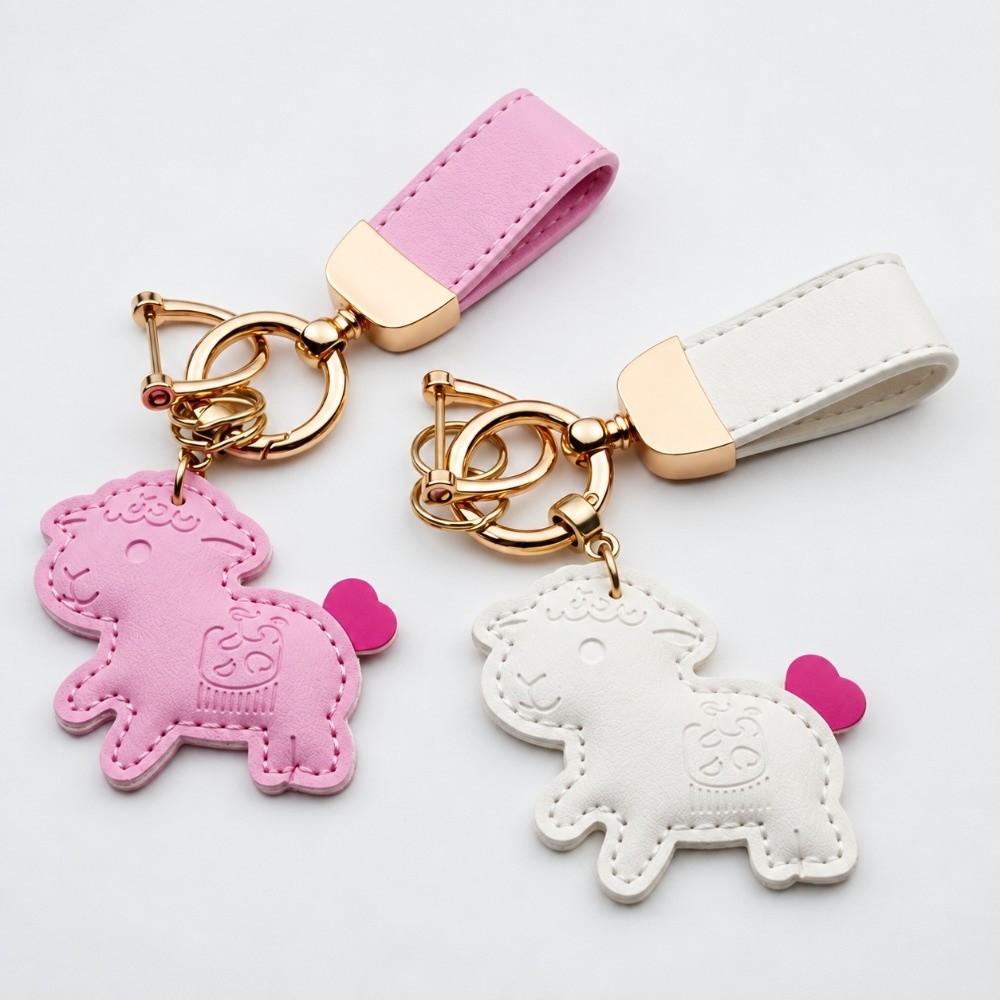 PU Leather Goat Keychain Handmade Animal Keychain Sheep keychain Zodiac Year of the Sheep Gift
