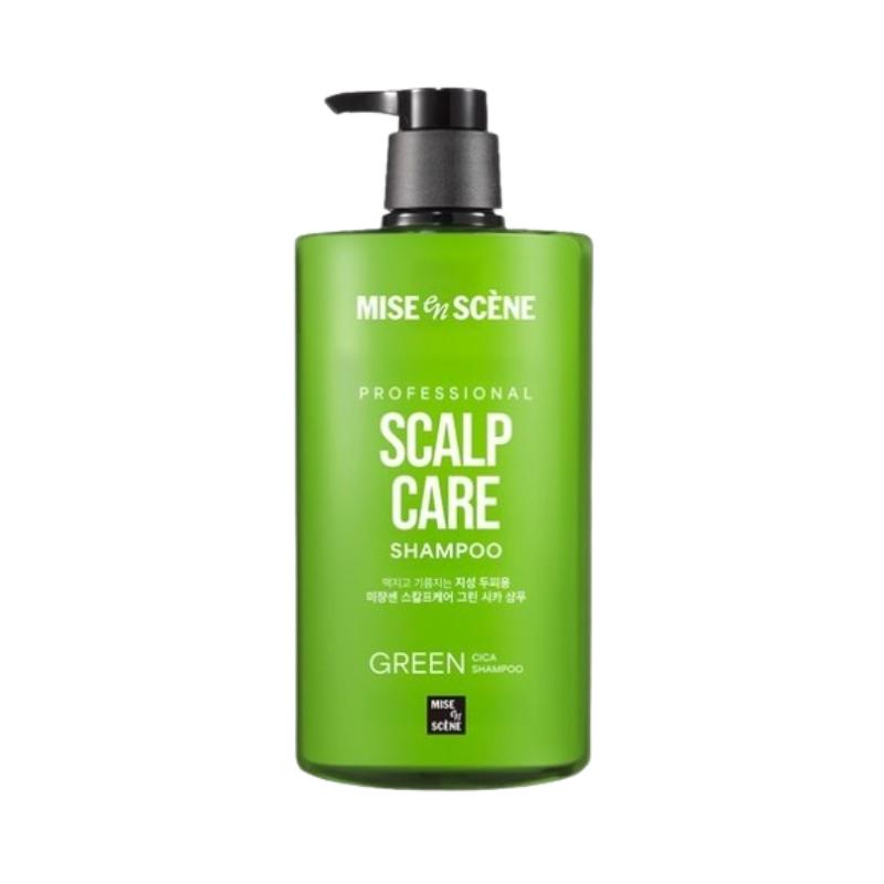 Mise en scène Green Cica Shampoo 1L | Korean Scalp Care Shampoo for Oily Scalp, Cooling Care & Fresh Green Scent 1L