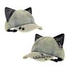 2000s Ripped Baseball Hat Breathable Adjustable Punk 3D Cats Ear Dancing Hat For Women Everyday and Music Festival Wear