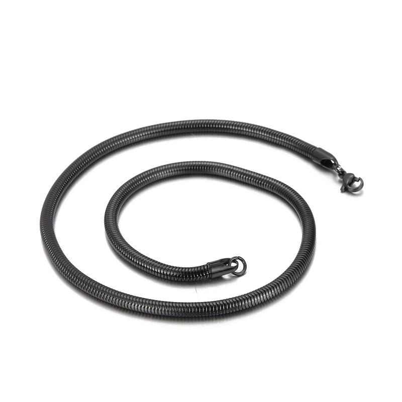 Kalen Модное мужское ожерелье-цепочка из титановой стали с круглым плетением «Змеиная кость»