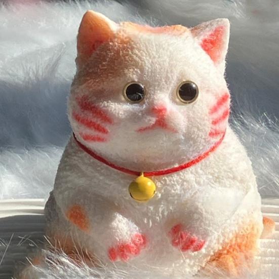 Simulation Cat Squeeze Toy Anxiety Stress Relief Kitten Pinch Sensory Toy Kids Adults Soft Silicone Stress Ball Animal Fidget Toy