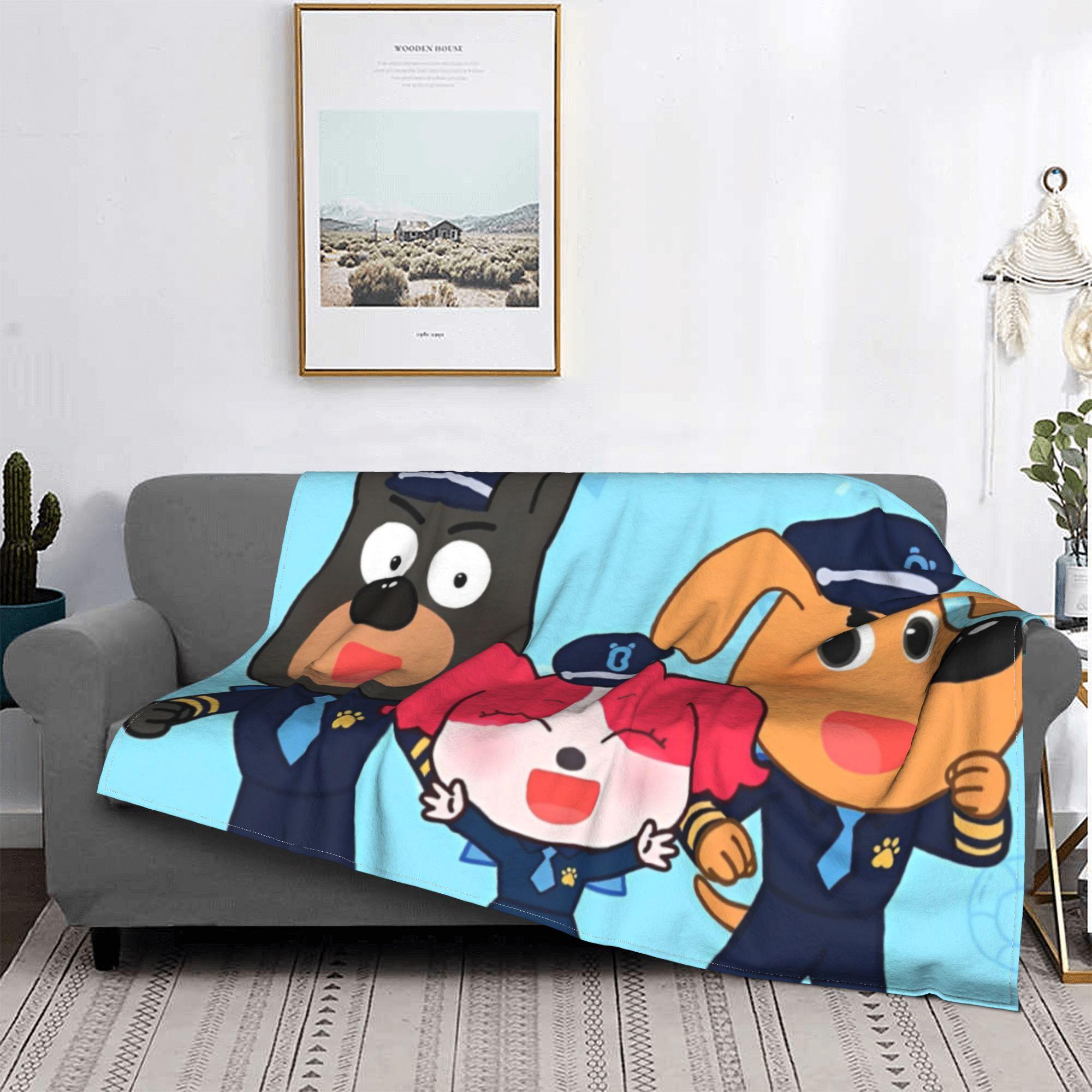 Creative Homewares Unisex Sheriff Labrador Police Cartoon Blankets Children Tv Series Plush Funny Breathable Throw Blanket For Bedspread All Season Car