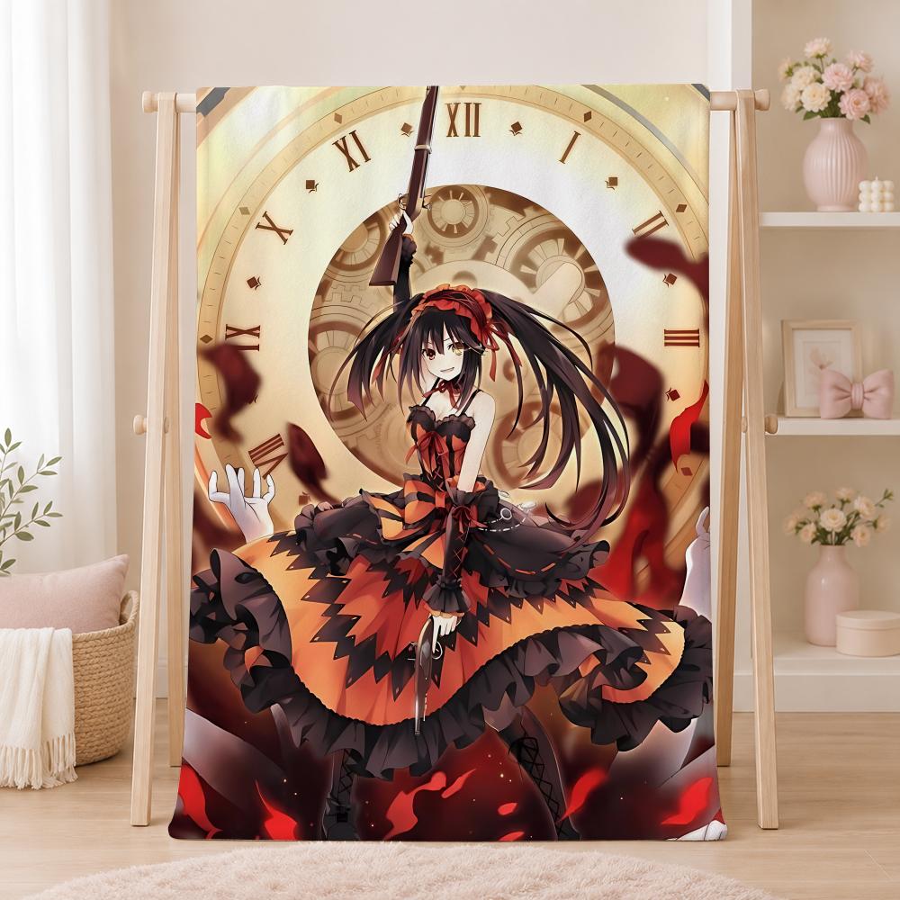Popular Character T-Tokisaki KurumiS Throw Summer Flannel Throw Blanket Soft Antistatic Washable KidFriendly Couch Bed