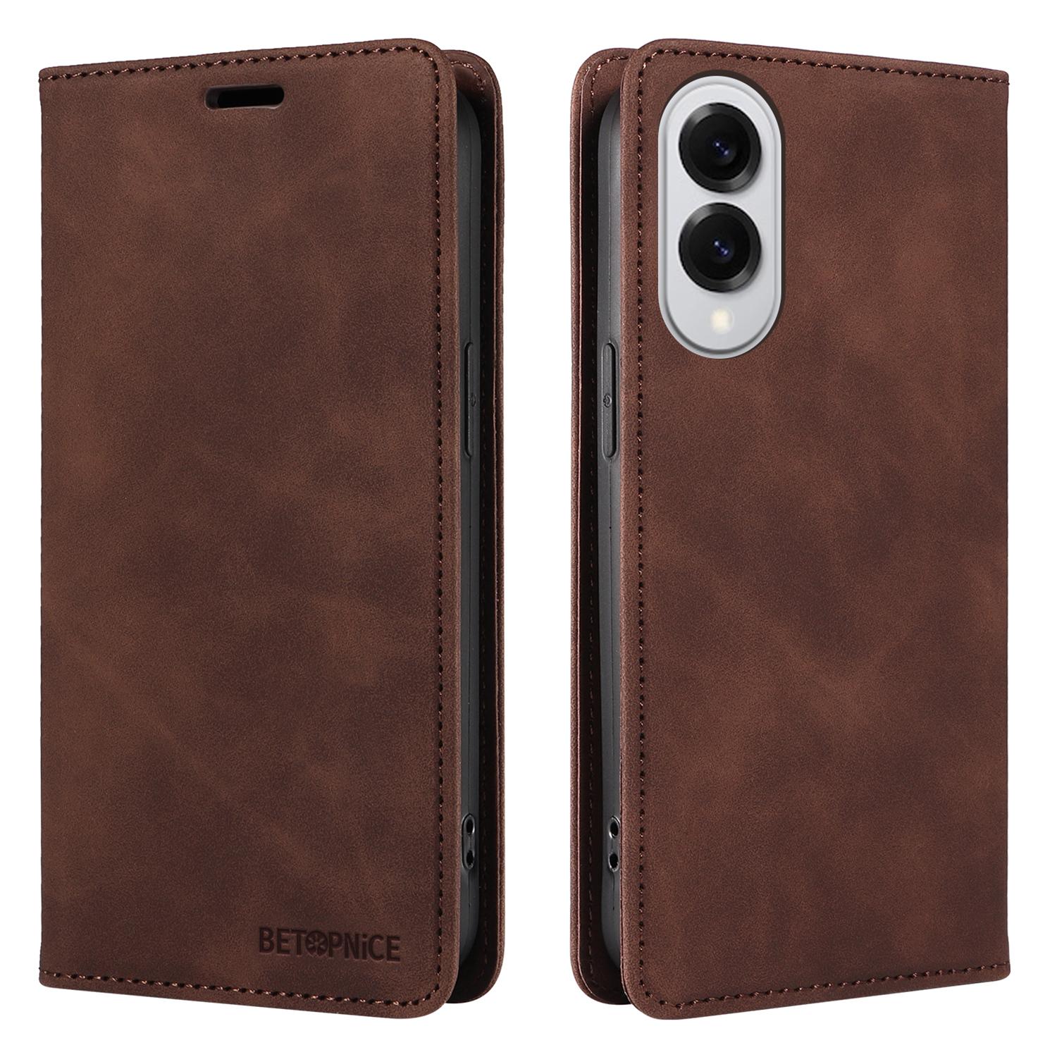 

Для Samsung Galaxy S25 Edge Чохол-гаманець Шкіряний чохол для телефону з підставкою Brown