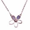 White Fritillary Small Flower Necklace Purple Gold Shell Inlaid Zircon Plated Rose Gold Necklace