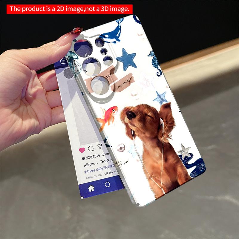 2DFlat Samsung phone case Ocean Dream Puppy Phone Case Applicable to Galaxy S22 S23 S24 S25ULTRA S26 A12 A13 A14 A15 A16