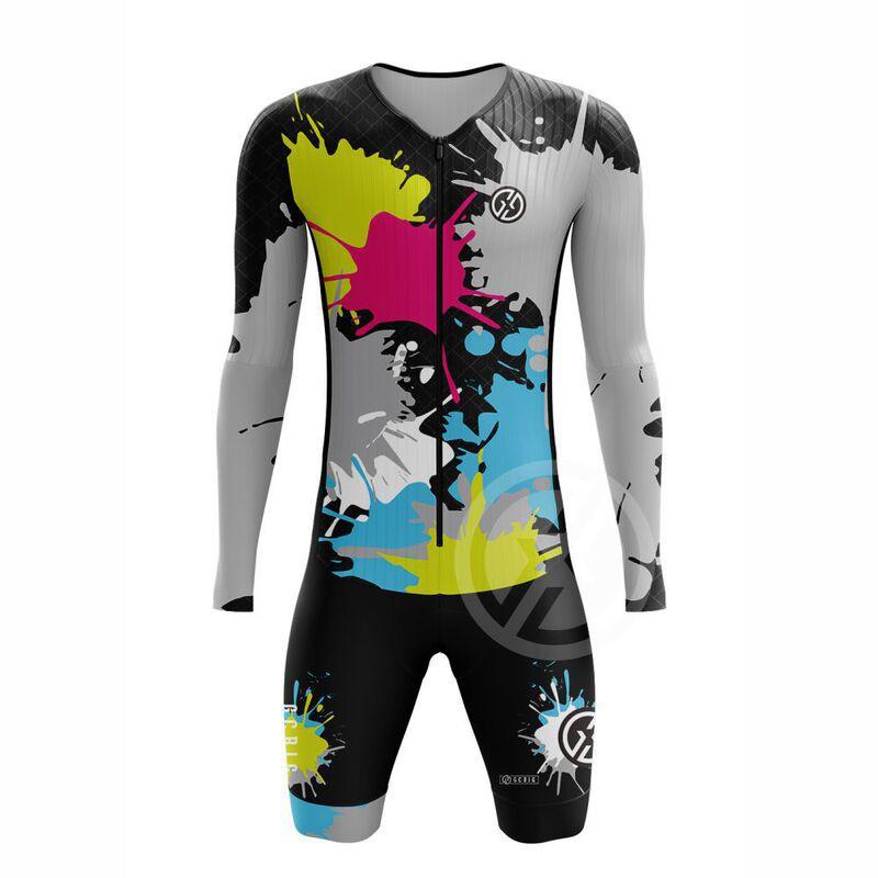 Tuta da Triathlon Uomo Pezzo Unico Abbigliamento Ciclismo Corsa Bici da Strada Transizione Nuoto