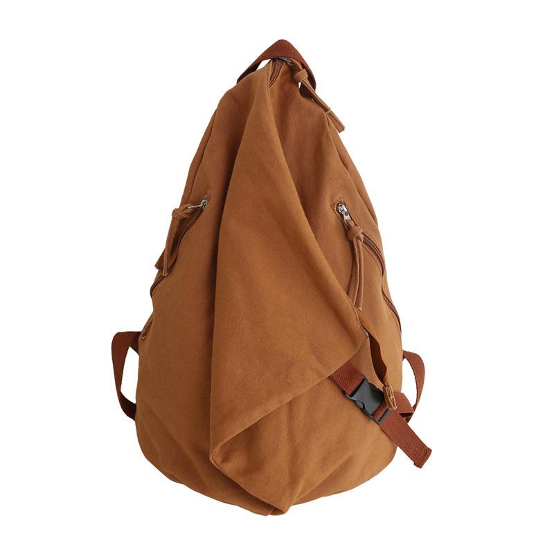 Pure Cotton Canvas Backpack Female Niche Backpack Solid Color Unprinted Large Capacity Student Schoolbag Male Tooling Style