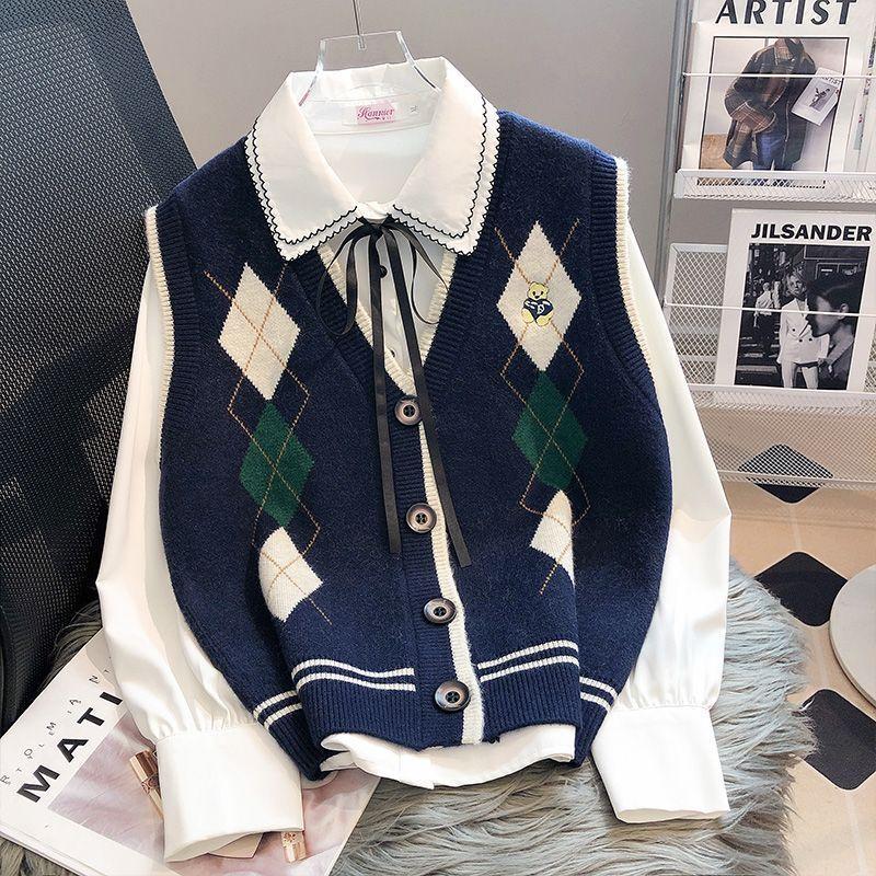 WTEMPO Women's Knitted Vest Autumn and Winter Sweater Camisole Paired with Shirt Winter