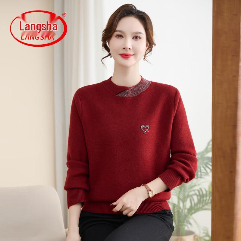 LangSha Women s Thermal Fleece Lined Knitted Sweater 2XL