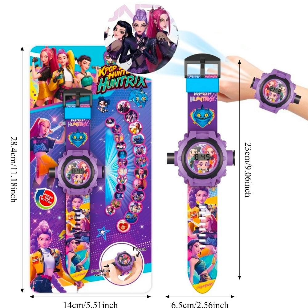 New K-POP Devil Hunter Children's Projector Light Watch Electronic Watch Multi functional Wristband Toy Birthday Gift