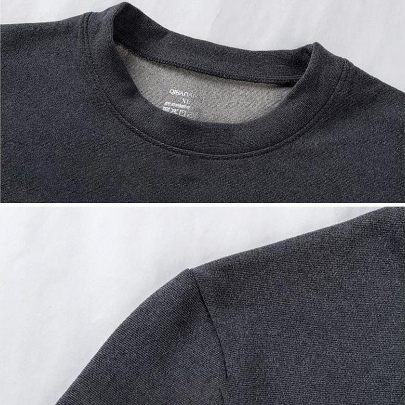 Rundhalspullover für Herbst und Winter sowie verdicktes Samtunterhemd, T-Shirt, Strickwaren, Thermounterwäsche, Pullover für junge und mittlere Altersgruppen