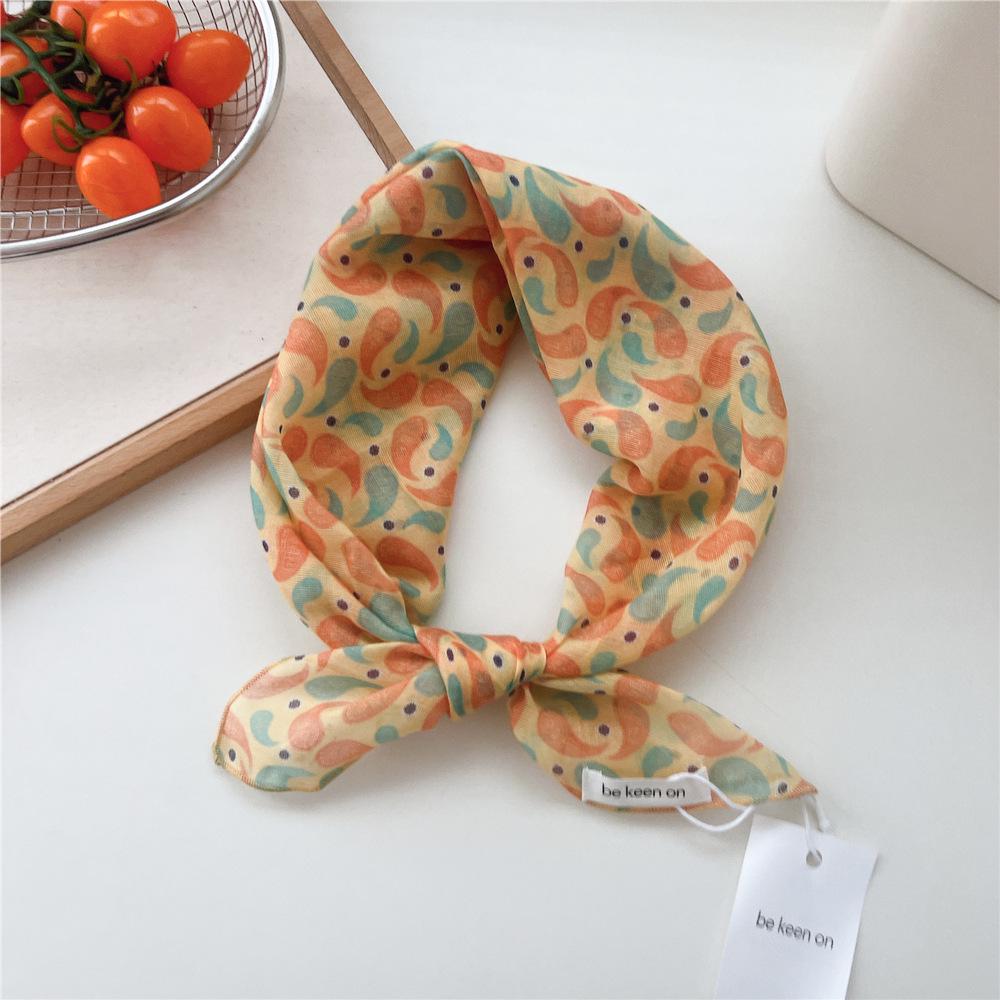 55 Polka Dot Silk Scarf: Spring Summer Korean Fashion Headscarf & Decorative Hairband for Women