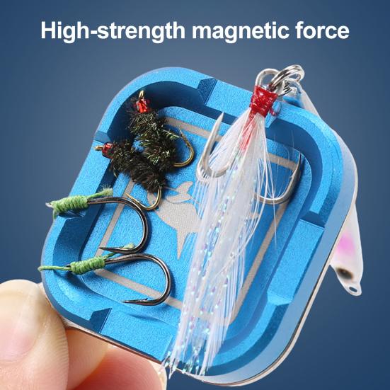 Magnetic Fly Patch Fishing Accessories Anodized Surface Strong Magnetic Force Compact Design Portable Fishing Tackle Tool