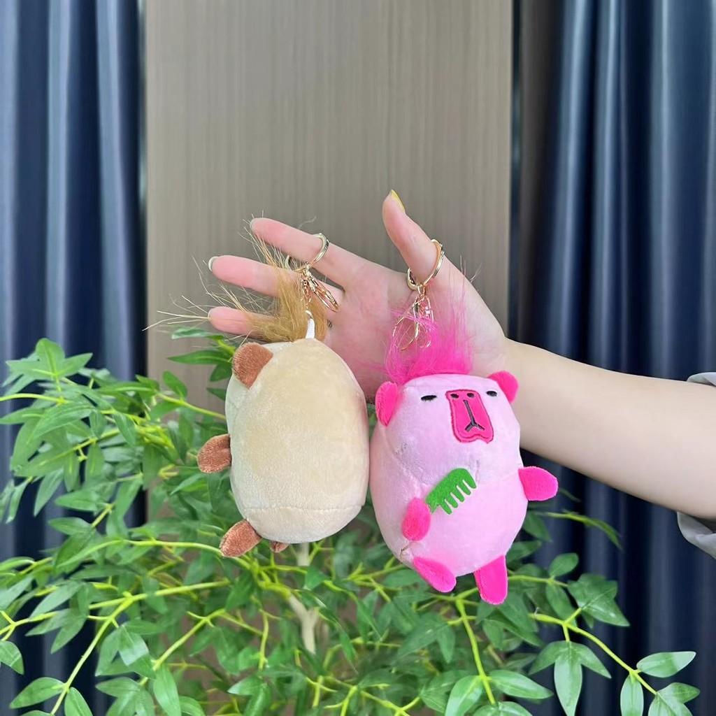 Capybara Creative Quirky Plush Toy Keychain Fun Backpack Decoration Cute Gift