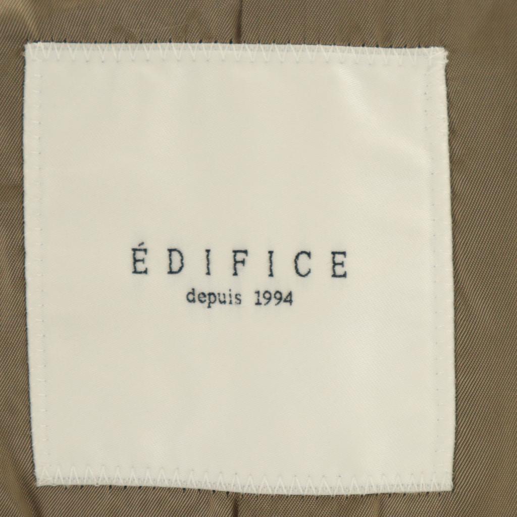 EDIFICE Stainless collar coat L Khaki Brown Men's Used