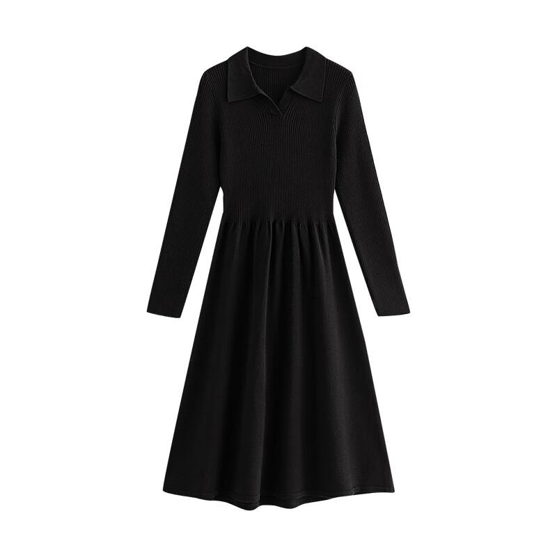 Chuyu Women's 2025 Winter Polo Neck Knit Dress