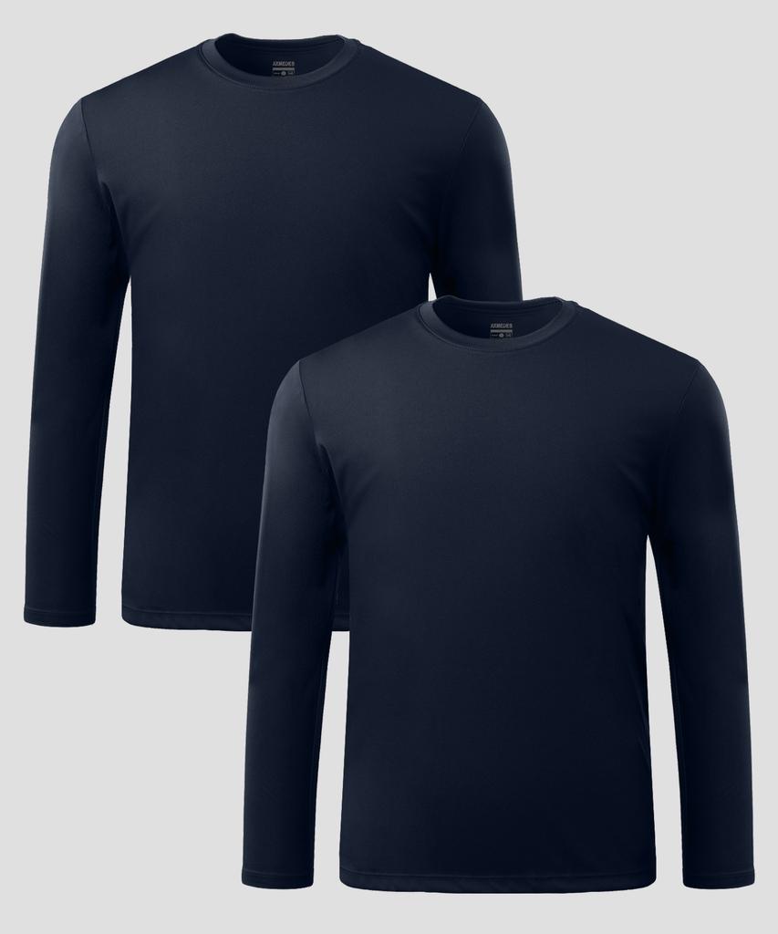 ARMEDES [2Pack] Lightweight Coolon Round Long Sleeve T-Shirt Ar-214 (6 Colors) (Type A)
